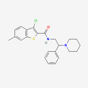 3-chloro-6-methyl-N-[2-phenyl-2-(piperidin-1-yl)ethyl]-1-benzothiophene-2-carboxamide