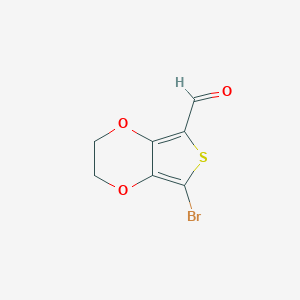 molecular formula C7H5BrO3S B113097 7-Bromo-2,3-dihydrothieno[3,4-b][1,4]dioxine-5-carbaldehyde CAS No. 852054-42-3