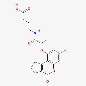 4-({2-[(7-Methyl-4-oxo-1,2,3,4-tetrahydrocyclopenta[c]chromen-9-yl)oxy]propanoyl}amino)butanoic acid