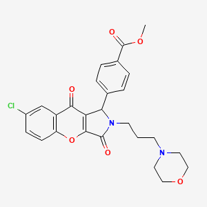 molecular formula C26H25ClN2O6 B11309712 Methyl 4-{7-chloro-2-[3-(morpholin-4-yl)propyl]-3,9-dioxo-1,2,3,9-tetrahydrochromeno[2,3-c]pyrrol-1-yl}benzoate 