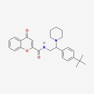 molecular formula C27H32N2O3 B11309720 N-[2-(4-tert-butylphenyl)-2-(piperidin-1-yl)ethyl]-4-oxo-4H-chromene-2-carboxamide 