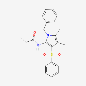 molecular formula C22H24N2O3S B11309728 N-[1-benzyl-4,5-dimethyl-3-(phenylsulfonyl)-1H-pyrrol-2-yl]propanamide 