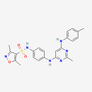 3,5-dimethyl-N-(4-((2-methyl-6-(p-tolylamino)pyrimidin-4-yl)amino)phenyl)isoxazole-4-sulfonamide