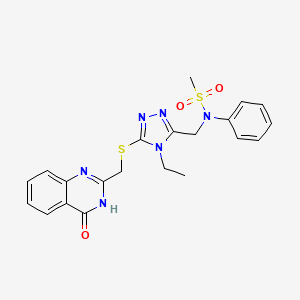 N-[(4-ethyl-5-{[(4-oxo-3,4-dihydroquinazolin-2-yl)methyl]sulfanyl}-4H-1,2,4-triazol-3-yl)methyl]-N-phenylmethanesulfonamide