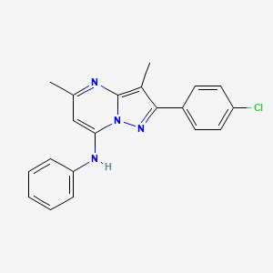 molecular formula C20H17ClN4 B11309768 2-(4-chlorophenyl)-3,5-dimethyl-N-phenylpyrazolo[1,5-a]pyrimidin-7-amine 