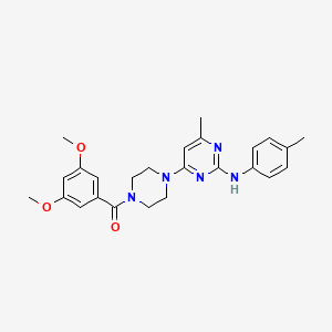 molecular formula C25H29N5O3 B11309797 4-[4-(3,5-dimethoxybenzoyl)piperazin-1-yl]-6-methyl-N-(4-methylphenyl)pyrimidin-2-amine 