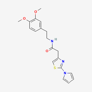 molecular formula C19H21N3O3S B11309806 N-[2-(3,4-dimethoxyphenyl)ethyl]-2-[2-(1H-pyrrol-1-yl)-1,3-thiazol-4-yl]acetamide 