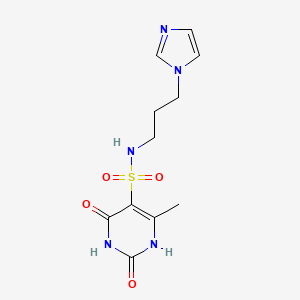 molecular formula C11H15N5O4S B11309810 2-hydroxy-N-[3-(1H-imidazol-1-yl)propyl]-4-methyl-6-oxo-1,6-dihydropyrimidine-5-sulfonamide 