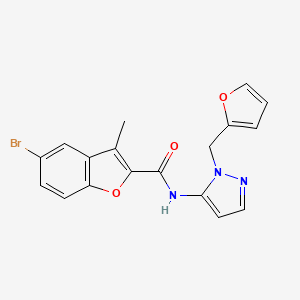 5-bromo-N-[1-(furan-2-ylmethyl)-1H-pyrazol-5-yl]-3-methyl-1-benzofuran-2-carboxamide