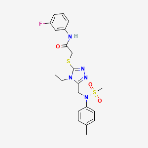 2-[(4-ethyl-5-{[(4-methylphenyl)(methylsulfonyl)amino]methyl}-4H-1,2,4-triazol-3-yl)sulfanyl]-N-(3-fluorophenyl)acetamide