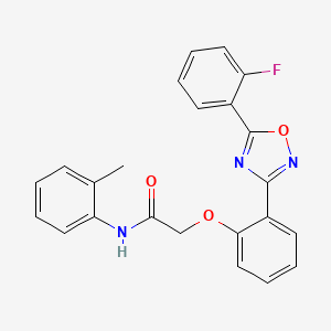 molecular formula C23H18FN3O3 B11309858 2-{2-[5-(2-fluorophenyl)-1,2,4-oxadiazol-3-yl]phenoxy}-N-(2-methylphenyl)acetamide 