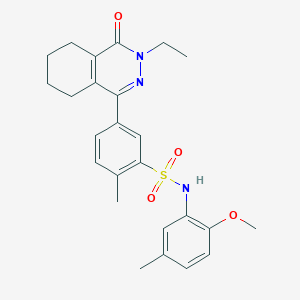 5-(3-ethyl-4-oxo-3,4,5,6,7,8-hexahydrophthalazin-1-yl)-N-(2-methoxy-5-methylphenyl)-2-methylbenzenesulfonamide