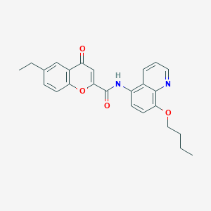 molecular formula C25H24N2O4 B11309901 N-(8-butoxyquinolin-5-yl)-6-ethyl-4-oxo-4H-chromene-2-carboxamide 