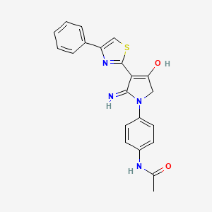 N-{4-[4-hydroxy-2-imino-3-(4-phenyl-1,3-thiazol-2-yl)-2,5-dihydro-1H-pyrrol-1-yl]phenyl}acetamide