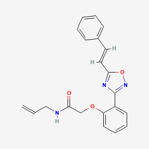 2-(2-{5-[(E)-2-phenylethenyl]-1,2,4-oxadiazol-3-yl}phenoxy)-N-(prop-2-en-1-yl)acetamide