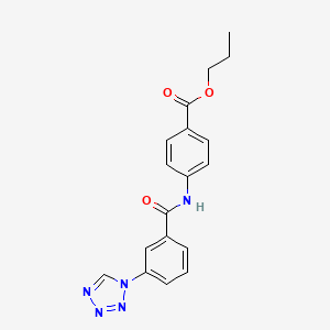 molecular formula C18H17N5O3 B11309957 propyl 4-({[3-(1H-tetrazol-1-yl)phenyl]carbonyl}amino)benzoate 