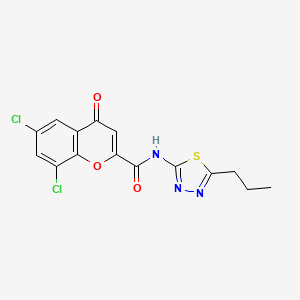 6,8-dichloro-4-oxo-N-(5-propyl-1,3,4-thiadiazol-2-yl)-4H-chromene-2-carboxamide