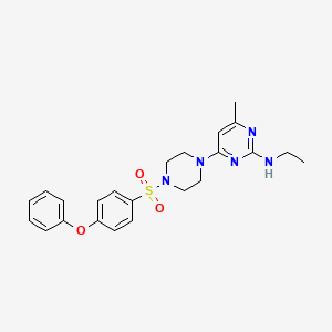 molecular formula C23H27N5O3S B11309995 N-Ethyl-4-methyl-6-[4-(4-phenoxybenzenesulfonyl)piperazin-1-YL]pyrimidin-2-amine 