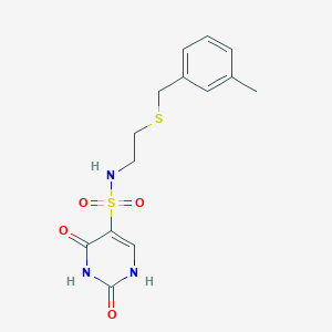 molecular formula C14H17N3O4S2 B11309998 2-hydroxy-N-{2-[(3-methylbenzyl)sulfanyl]ethyl}-6-oxo-1,6-dihydropyrimidine-5-sulfonamide 