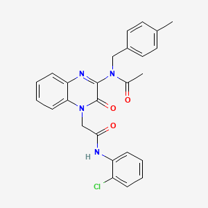 molecular formula C26H23ClN4O3 B11310014 N-(4-{2-[(2-chlorophenyl)amino]-2-oxoethyl}-3-oxo-3,4-dihydroquinoxalin-2-yl)-N-(4-methylbenzyl)acetamide 