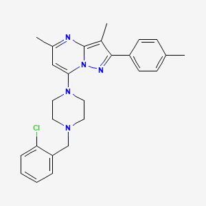 7-[4-(2-Chlorobenzyl)piperazin-1-yl]-3,5-dimethyl-2-(4-methylphenyl)pyrazolo[1,5-a]pyrimidine