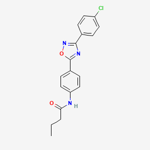 N-{4-[3-(4-chlorophenyl)-1,2,4-oxadiazol-5-yl]phenyl}butanamide