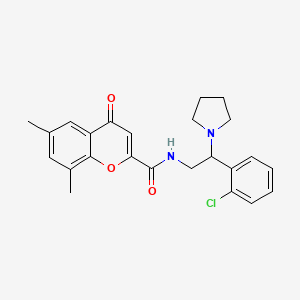 N-[2-(2-chlorophenyl)-2-(pyrrolidin-1-yl)ethyl]-6,8-dimethyl-4-oxo-4H-chromene-2-carboxamide