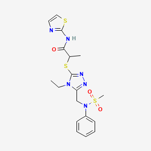 2-[(4-ethyl-5-{[(methylsulfonyl)(phenyl)amino]methyl}-4H-1,2,4-triazol-3-yl)sulfanyl]-N-(1,3-thiazol-2-yl)propanamide