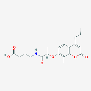 4-({2-[(8-methyl-2-oxo-4-propyl-2H-chromen-7-yl)oxy]propanoyl}amino)butanoic acid