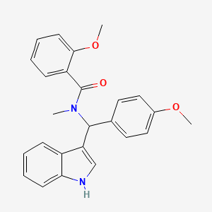 molecular formula C25H24N2O3 B11310177 N-[1H-indol-3-yl(4-methoxyphenyl)methyl]-2-methoxy-N-methylbenzamide 