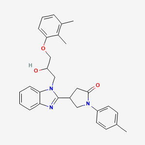 molecular formula C29H31N3O3 B11310186 4-{1-[3-(2,3-dimethylphenoxy)-2-hydroxypropyl]-1H-benzimidazol-2-yl}-1-(4-methylphenyl)pyrrolidin-2-one 