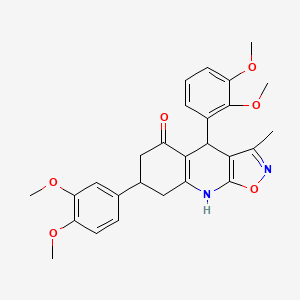 4-(2,3-Dimethoxyphenyl)-7-(3,4-dimethoxyphenyl)-3-methyl-4,6,7,8-tetrahydro[1,2]oxazolo[5,4-b]quinolin-5-ol