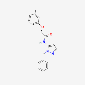 molecular formula C20H21N3O2 B11310257 N-[1-(4-methylbenzyl)-1H-pyrazol-5-yl]-2-(3-methylphenoxy)acetamide 