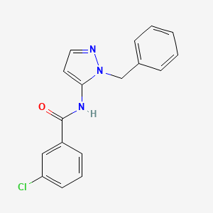 molecular formula C17H14ClN3O B11310274 N-(1-benzyl-1H-pyrazol-5-yl)-3-chlorobenzamide 