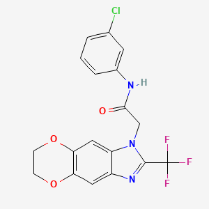 N-(3-chlorophenyl)-2-[2-(trifluoromethyl)-6,7-dihydro-1H-[1,4]dioxino[2,3-f]benzimidazol-1-yl]acetamide