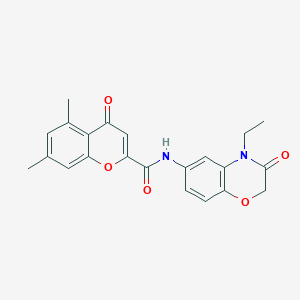 N-(4-ethyl-3-oxo-3,4-dihydro-2H-1,4-benzoxazin-6-yl)-5,7-dimethyl-4-oxo-4H-chromene-2-carboxamide