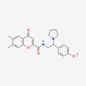 N-[2-(4-methoxyphenyl)-2-(pyrrolidin-1-yl)ethyl]-6,7-dimethyl-4-oxo-4H-chromene-2-carboxamide