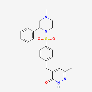 6-methyl-4-{4-[(4-methyl-2-phenylpiperazin-1-yl)sulfonyl]benzyl}pyridazin-3(2H)-one