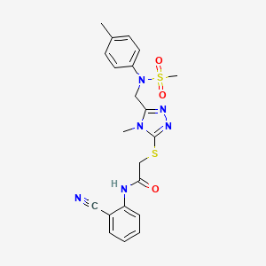 N-(2-cyanophenyl)-2-[(4-methyl-5-{[(4-methylphenyl)(methylsulfonyl)amino]methyl}-4H-1,2,4-triazol-3-yl)sulfanyl]acetamide