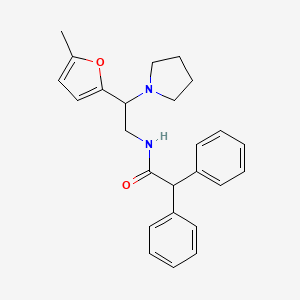 molecular formula C25H28N2O2 B11310374 N-[2-(5-methylfuran-2-yl)-2-(pyrrolidin-1-yl)ethyl]-2,2-diphenylacetamide 