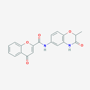 molecular formula C19H14N2O5 B11310379 N-(2-methyl-3-oxo-3,4-dihydro-2H-1,4-benzoxazin-6-yl)-4-oxo-4H-chromene-2-carboxamide 