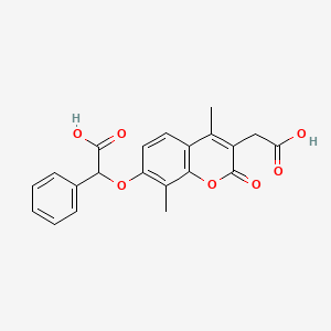 {[3-(carboxymethyl)-4,8-dimethyl-2-oxo-2H-chromen-7-yl]oxy}(phenyl)acetic acid