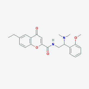 molecular formula C23H26N2O4 B11310434 N-[2-(dimethylamino)-2-(2-methoxyphenyl)ethyl]-6-ethyl-4-oxo-4H-chromene-2-carboxamide 