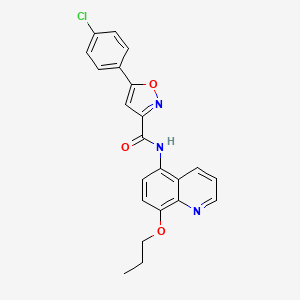 molecular formula C22H18ClN3O3 B11310444 5-(4-chlorophenyl)-N-(8-propoxyquinolin-5-yl)-1,2-oxazole-3-carboxamide 