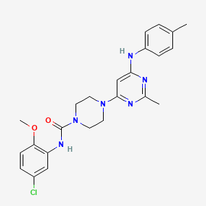 molecular formula C24H27ClN6O2 B11310445 N-(5-chloro-2-methoxyphenyl)-4-{2-methyl-6-[(4-methylphenyl)amino]pyrimidin-4-yl}piperazine-1-carboxamide 