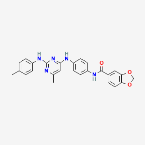 N-(4-((6-methyl-2-(p-tolylamino)pyrimidin-4-yl)amino)phenyl)benzo[d][1,3]dioxole-5-carboxamide