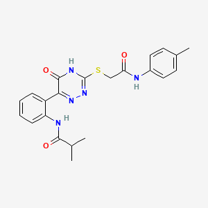 2-methyl-N-{2-[3-({2-[(4-methylphenyl)amino]-2-oxoethyl}sulfanyl)-5-oxo-4,5-dihydro-1,2,4-triazin-6-yl]phenyl}propanamide