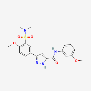 5-[3-(Dimethylsulfamoyl)-4-methoxyphenyl]-N-(3-methoxyphenyl)-1H-pyrazole-3-carboxamide