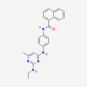 molecular formula C24H23N5O B11310496 N-(4-((2-(ethylamino)-6-methylpyrimidin-4-yl)amino)phenyl)-1-naphthamide 