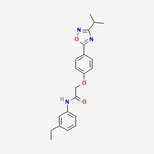 molecular formula C21H23N3O3 B11310520 N-(3-ethylphenyl)-2-{4-[3-(propan-2-yl)-1,2,4-oxadiazol-5-yl]phenoxy}acetamide 